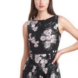 JS Collections Catalina black pink white embroidered ball gown dress size 2